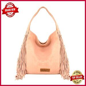 Western Fringe Suede Hobo Bag Leather Shoulder Purse with Tassel